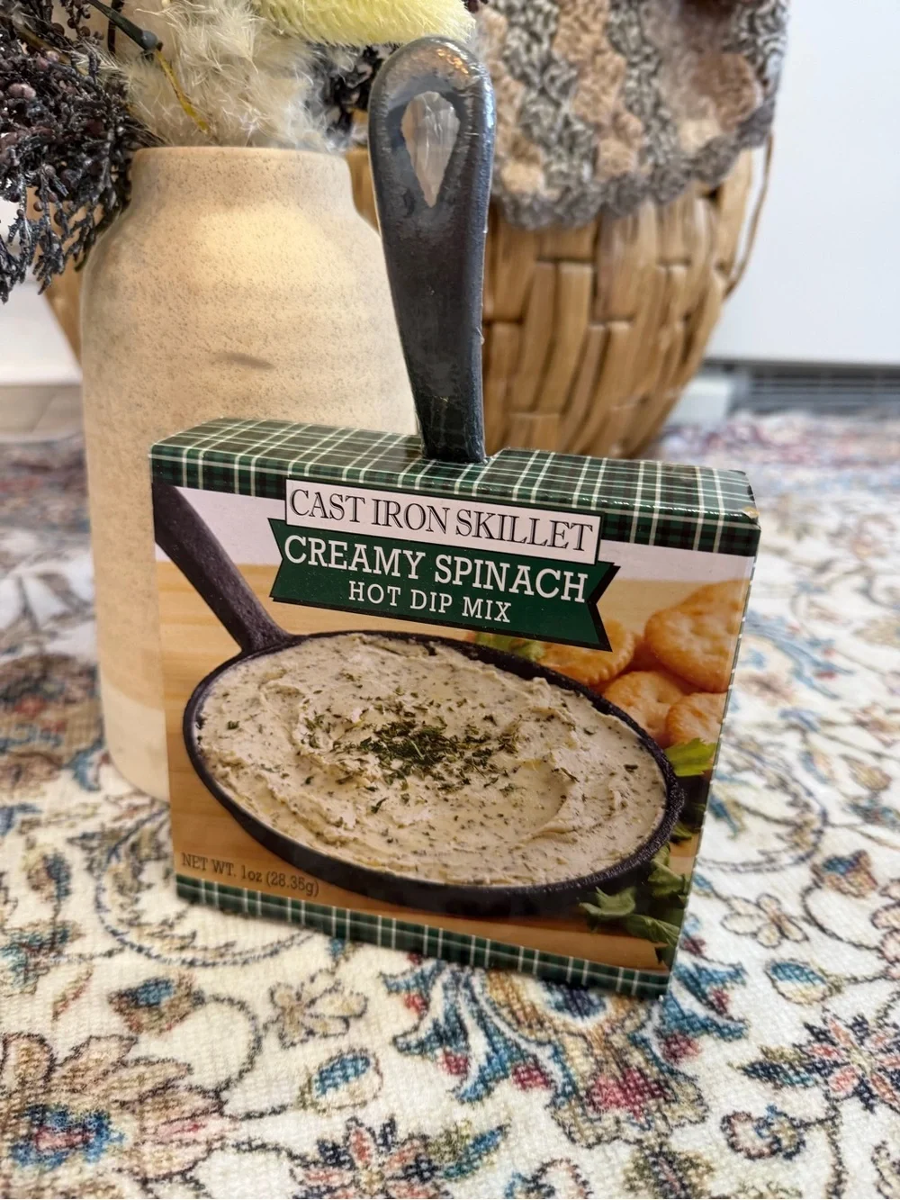 New Mini Cast Iron Skillet Gift Set with Creamy Spinach Hot Dip Mix